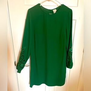 H&M size 8 green, mini dress.